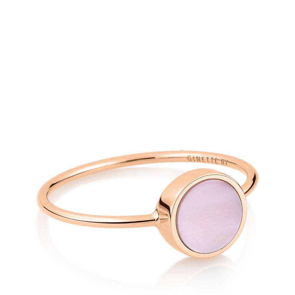GINETTE NY mini Ever pink mother of pearl disc ring