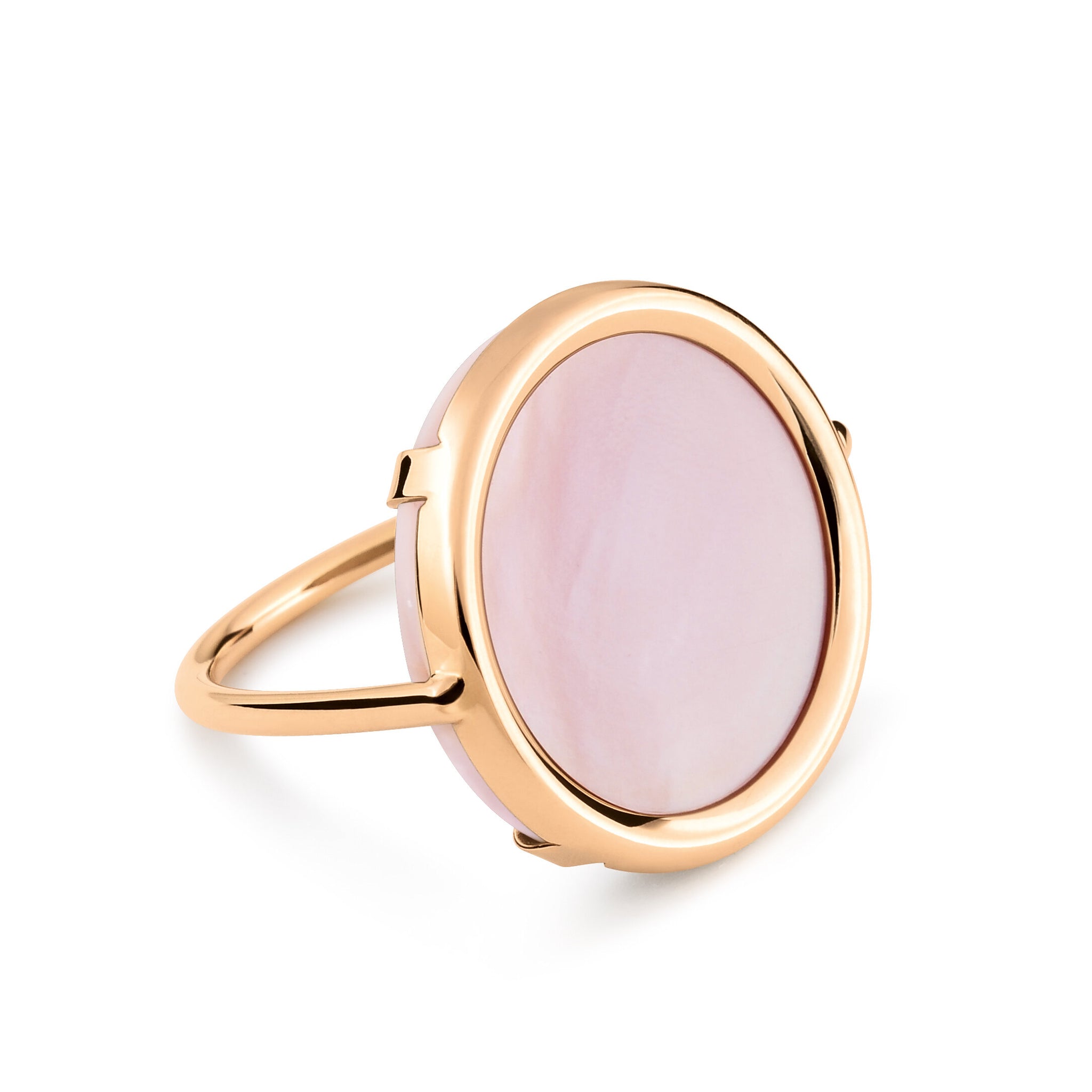 GINETTE NY pink mother of pearl disc ring