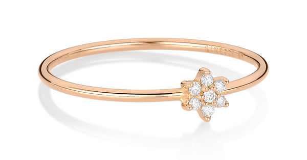 GINETTE NY white diamond flower ring