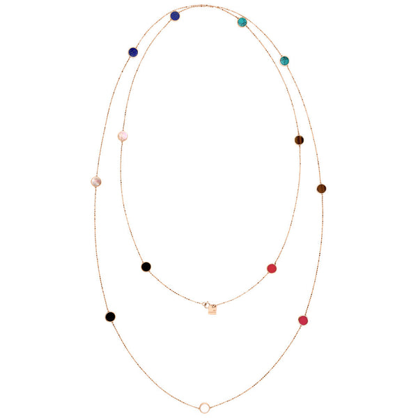 Ever Multi Stone Sautoir, diamond cut ball chain 47"