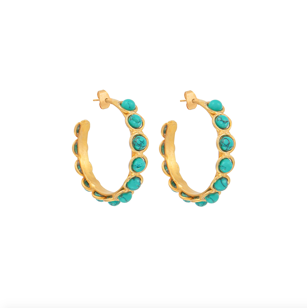 SYLVIA TOLEDANO turquoise candies hoop earrings