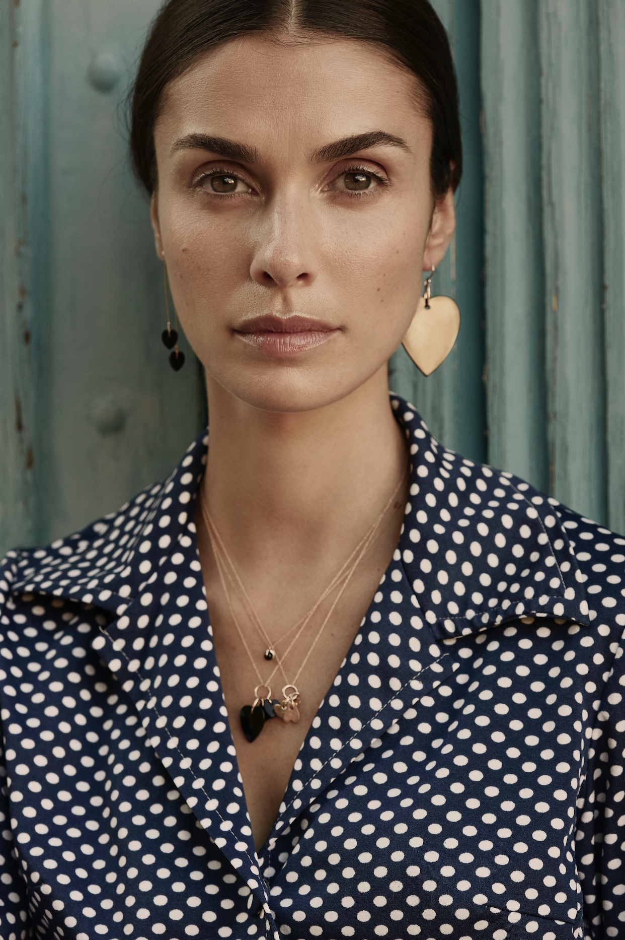 GINETTE NY Angele 3 onyx heart on chain