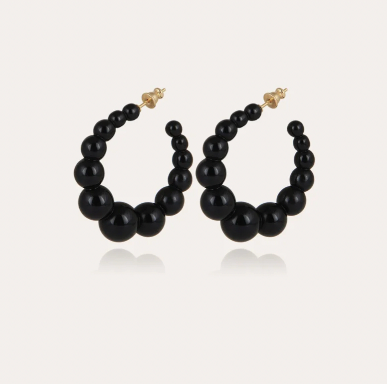 GAS BIJOUX Andy hoop earrings small size acetate gold