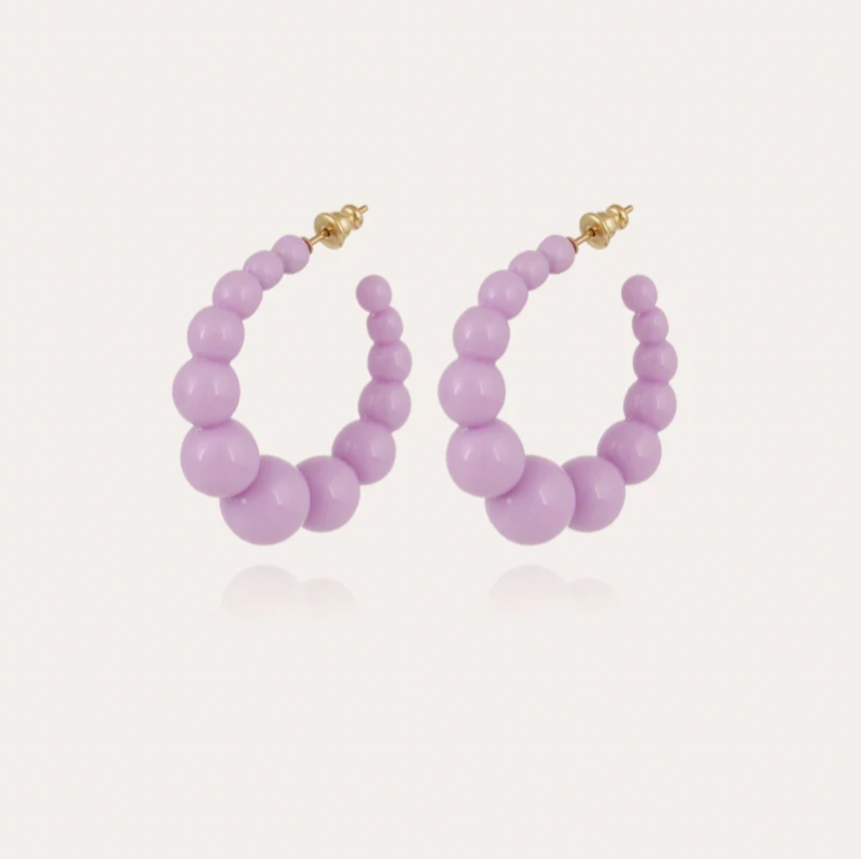 GAS BIJOUX Andy hoop earrings small size acetate gold