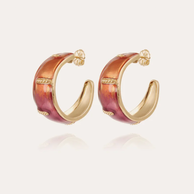 GAS BIJOUX Idra hoop earrings enameled gold