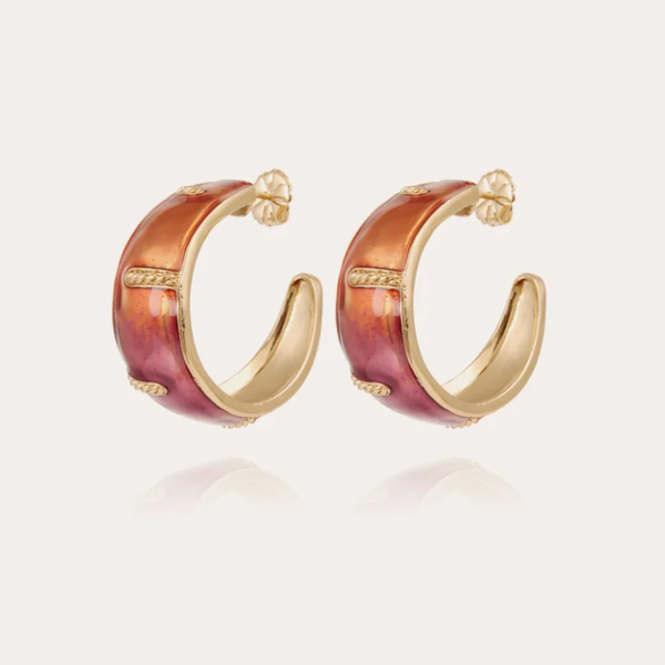 GAS BIJOUX Idra hoop earrings enameled gold
