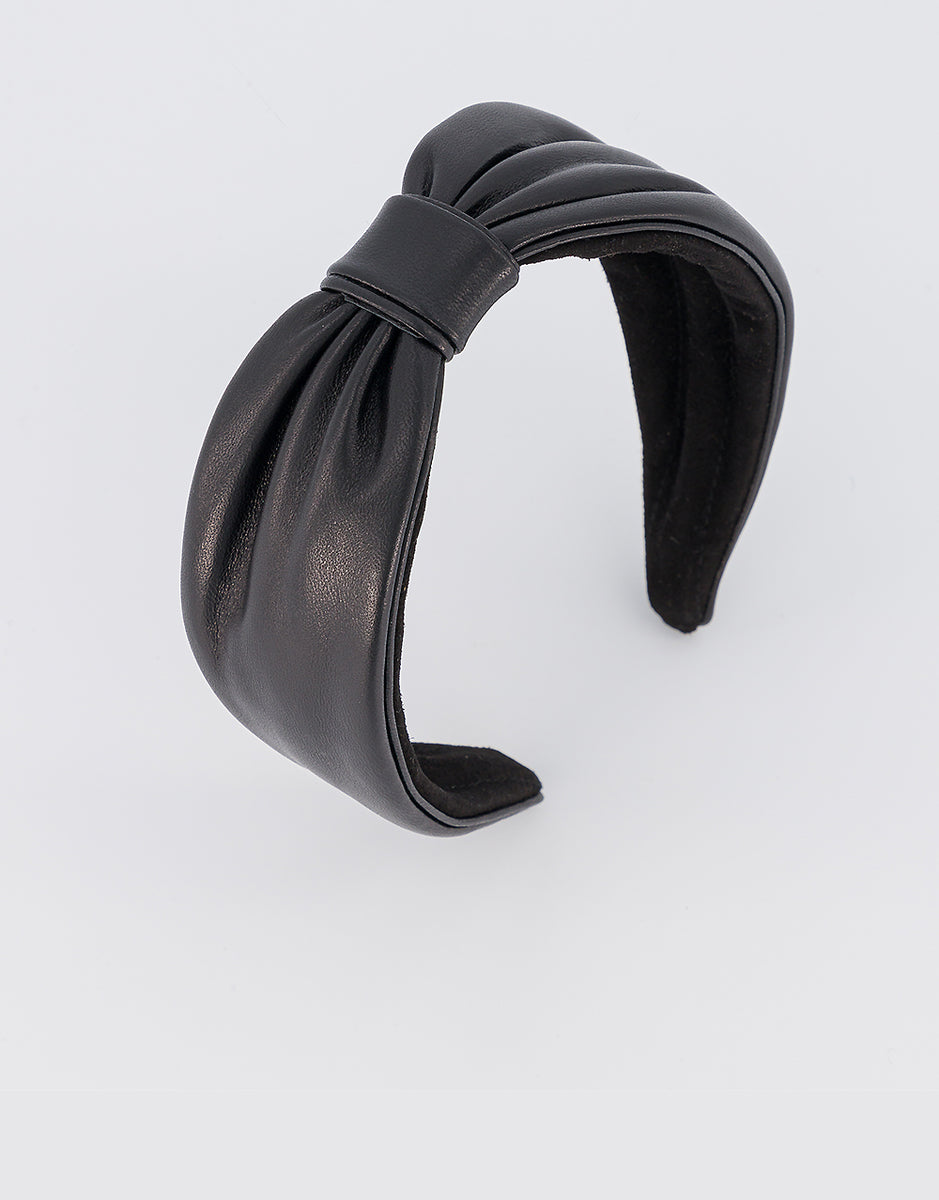 ALEXANDRE DE PARIS Bow Leather Headband