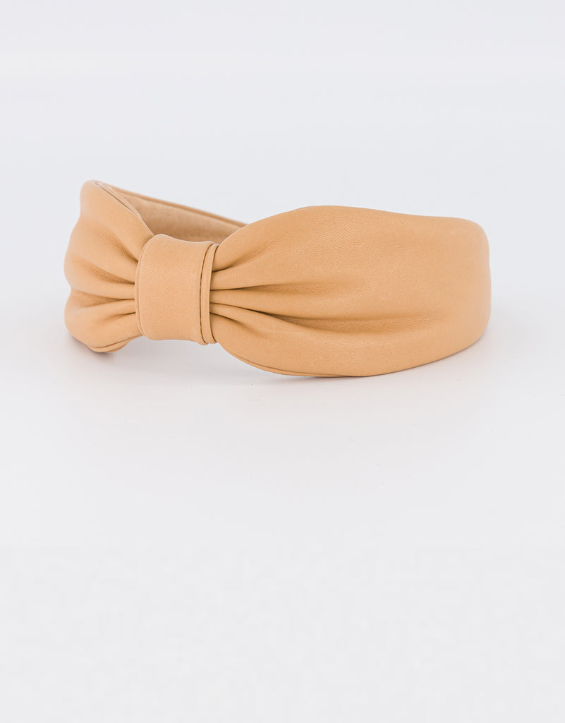 ALEXANDRE DE PARIS Bow Leather Headband