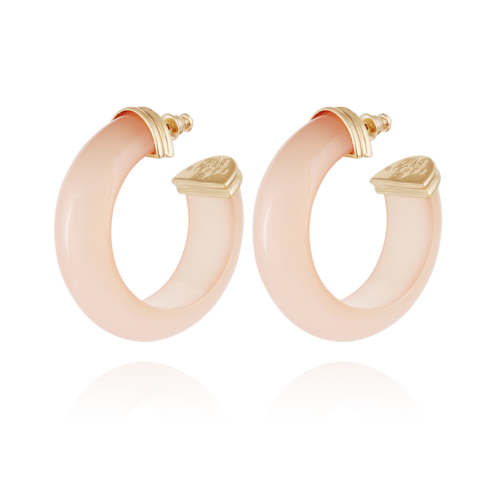 GAS BIJOUX Abalone hoop earrings acetate gold