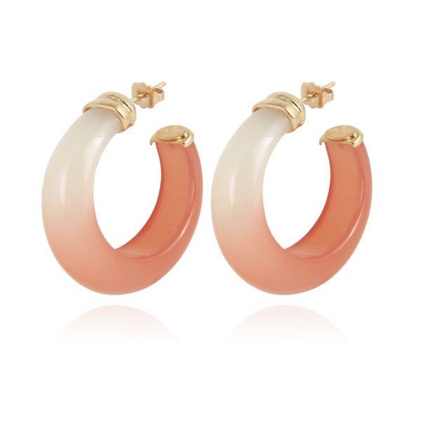 GAS BIJOUX Abalone hoop earrings acetate gold